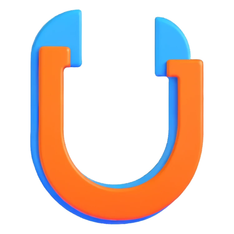 blue horseshoe magnet sticker