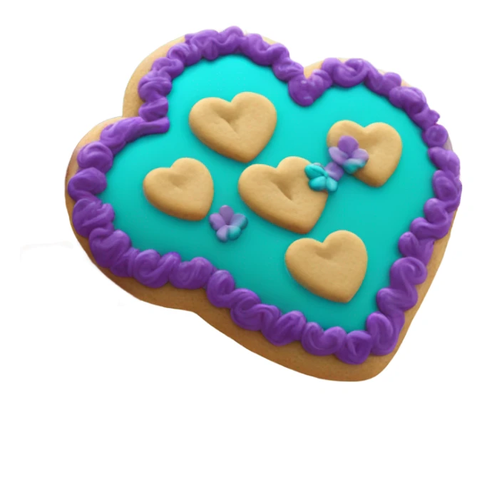 Teal purple Cookie heart with ohana sticker