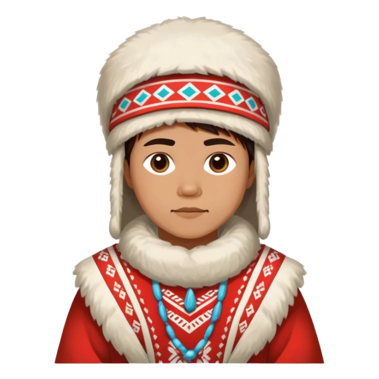 full scale standing  greenland citizen traditional outfit  sticker