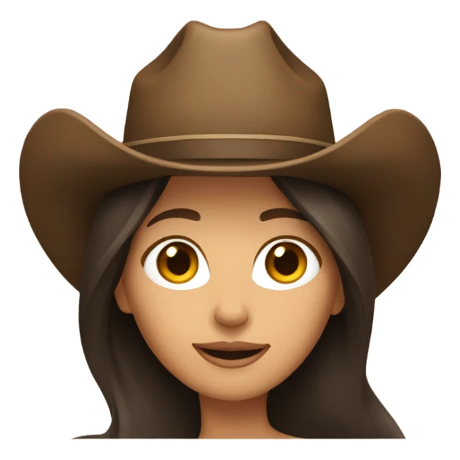 Brunette woman in a cowboy hat sticker