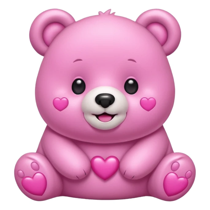 Kawaii bubble bear with hearts as eyes sticker