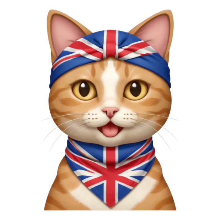 cat singing "my butthole speaks british" sticker