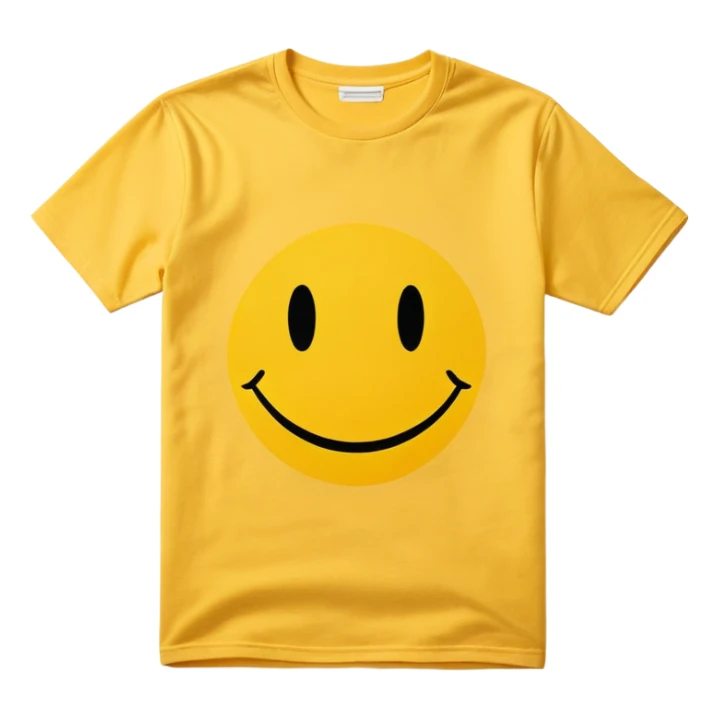 graphic tee shirt with a smiley face design sticker
