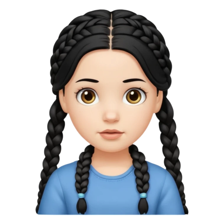 white girl with baby hair full braids black sticker