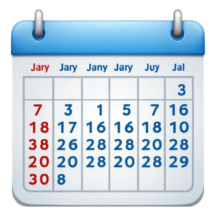 An emoji of a Calander page showing only January 30 sticker