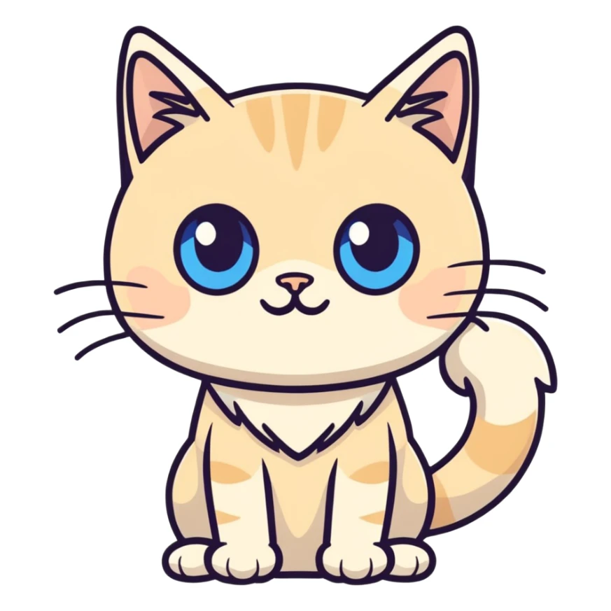 Long haired beige cat with blue eyes  sticker