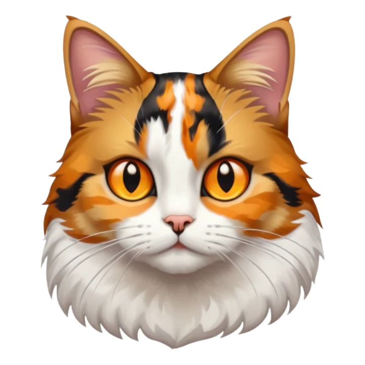 full body anxious looking colourful light calico tabby cat with hazel eyes sticker