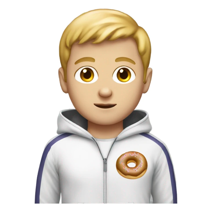 White boy wearing donut tracksuit sticker