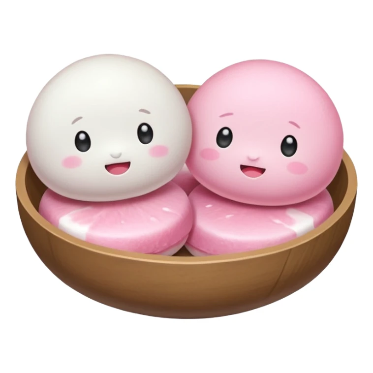 2 cute japanese mochi kawaii in pastel sticker