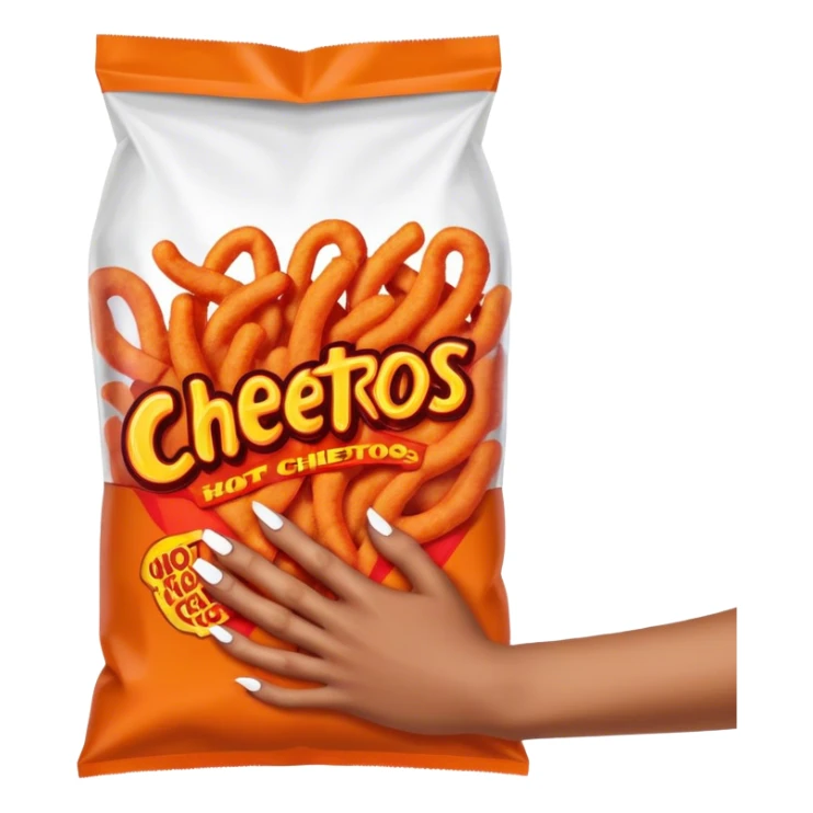 Nails holding a bag of hot Cheetos  sticker