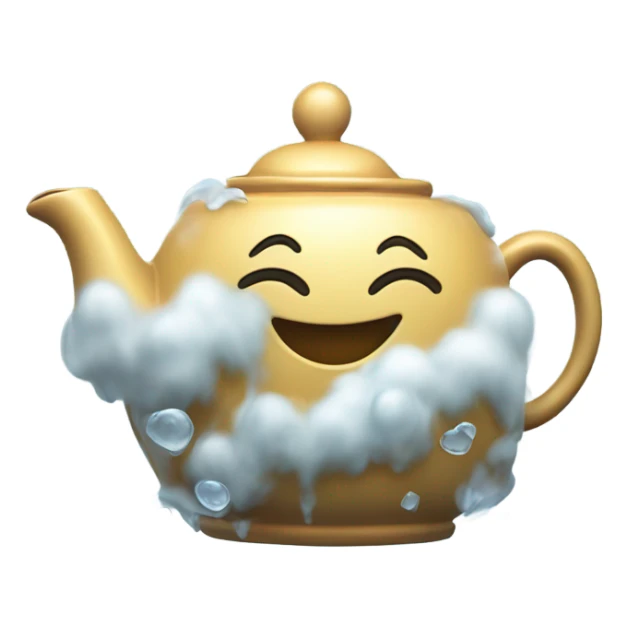  Teapot with leg dancing in the rain coming from the clouds sticker