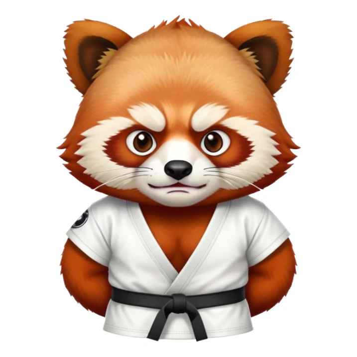 Angry Red panda jiu jitsu white belt sticker