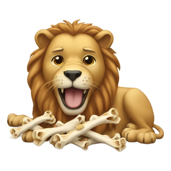 Lions eating dog bones sticker