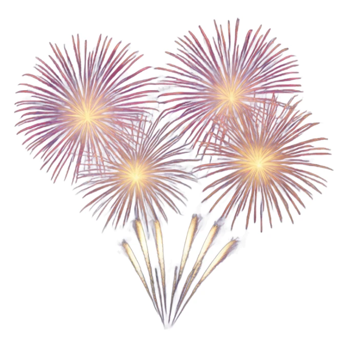 New year fireworks sticker