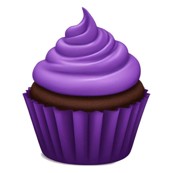 Chocolate cupcake with purple cream sticker