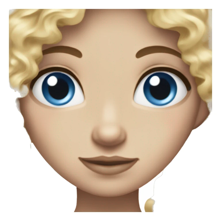 White girl with blonde curly hair and blue eyes ￼ sticker
