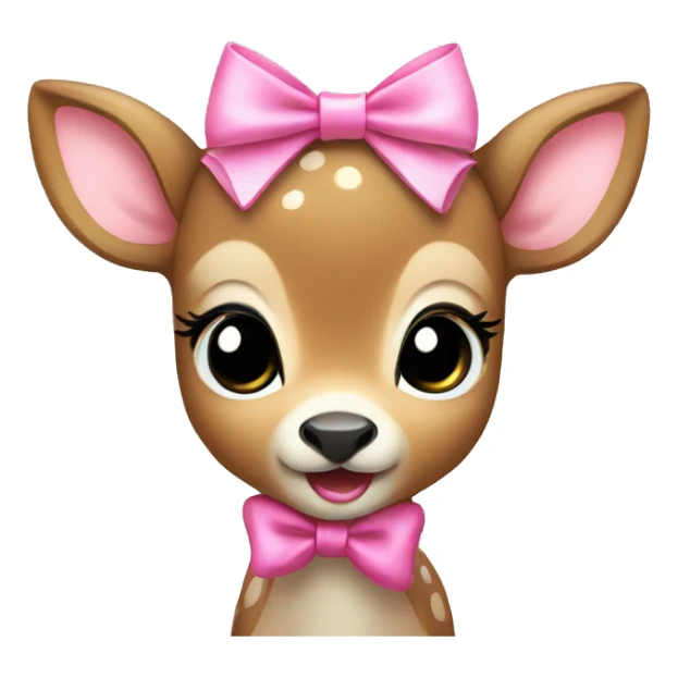 Baby deer with a pink bow  sticker