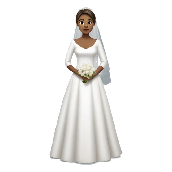 bride in white dress with 3/4 sleeves outdoors sticker