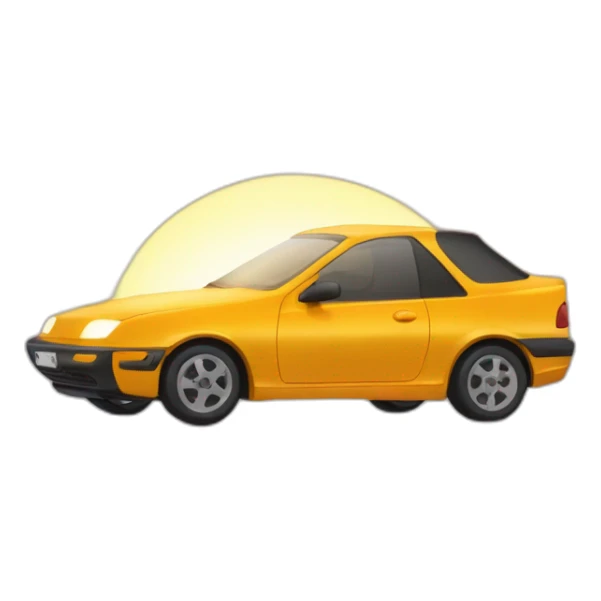 voiture roulant vers un soleil couchant sticker