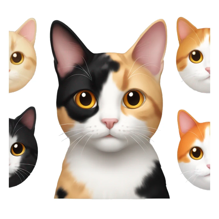 calico cream cat with mostly black calico cat with orange calico cat mixed sticker