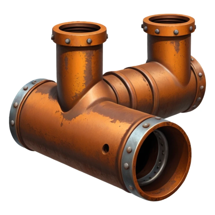 a steel sewer pipe from which wastewater flows out sticker