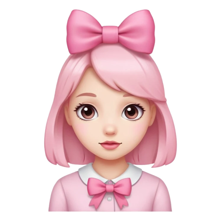 Cutesy girl pink bow sticker