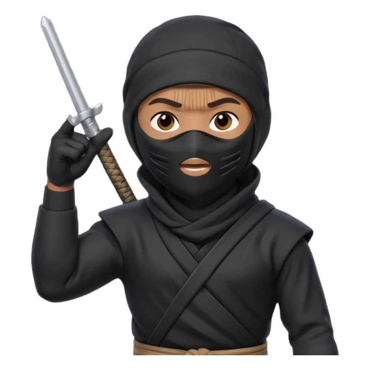 Crea un memoji con este emoji 🥷🏽 y este👈🏽 sticker