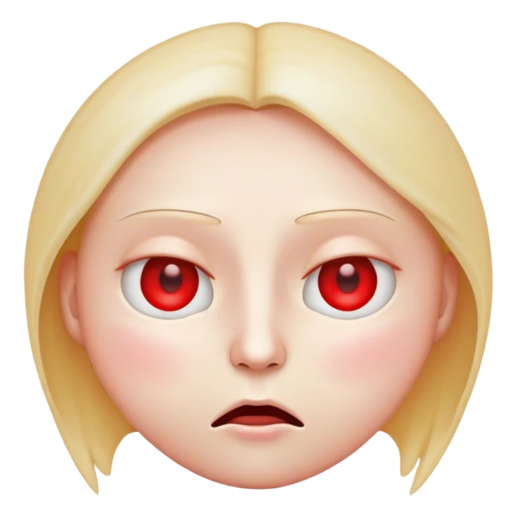 Face exhaling emoji except the eyes are low and red  sticker