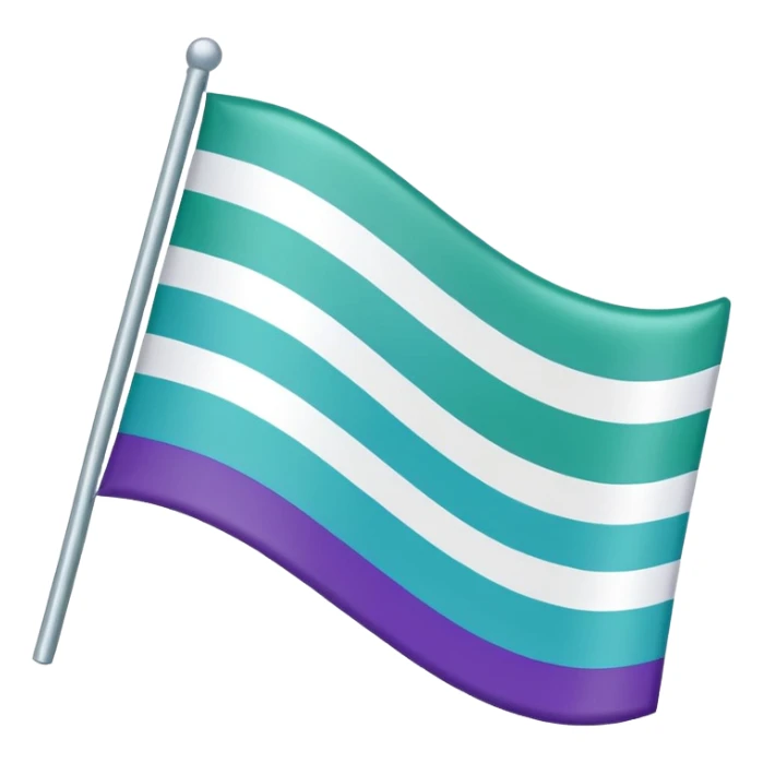 gay men five-stripe flag with green, teal, white, blue, and purple sticker