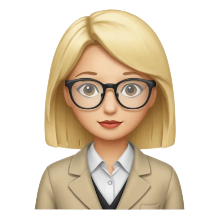 tailor woman with blonde hair and glasses sticker