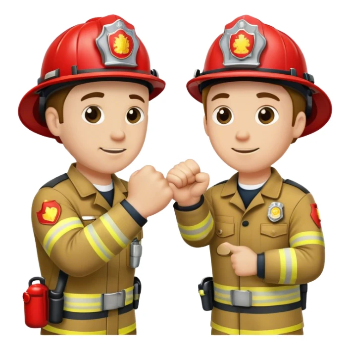A fireman and a EMT making fist bump  sticker