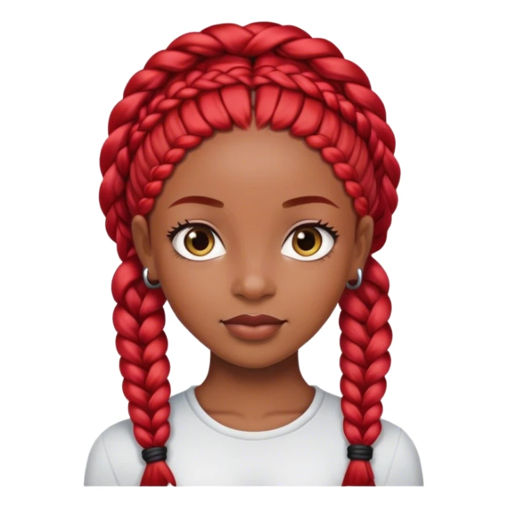 Black girl pretty with red braids sticker