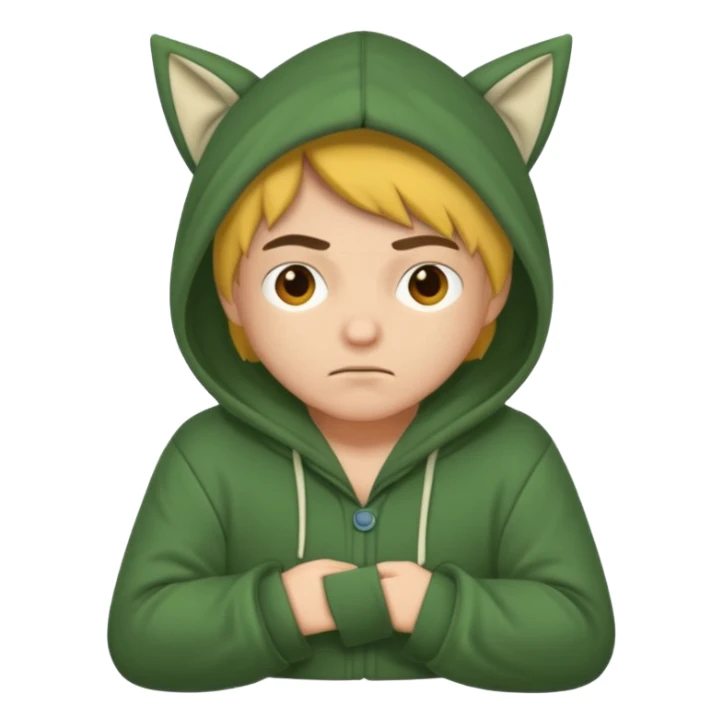 forest rogue in oversized hoodie pajamas sleepy face sticker
