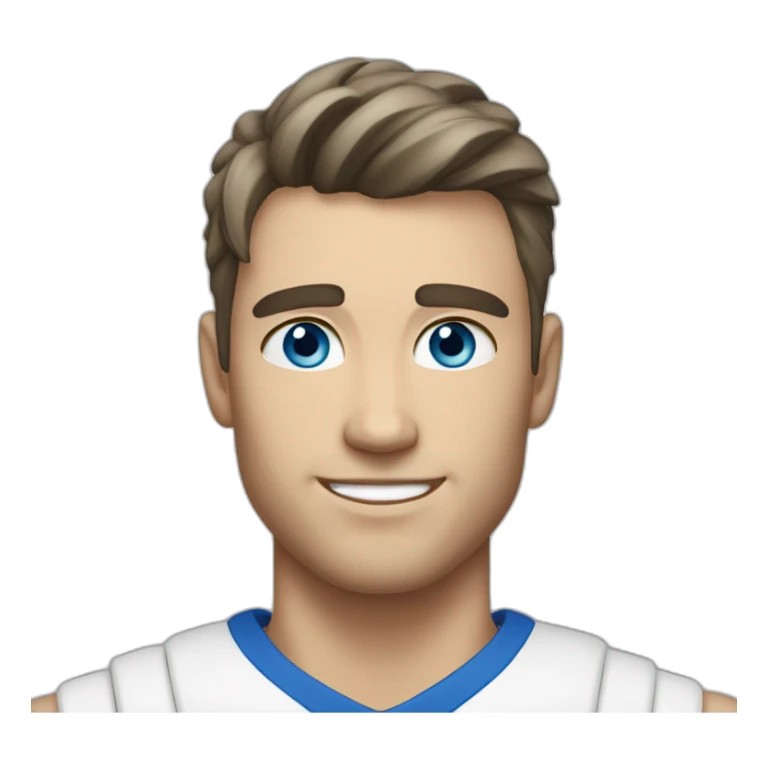 blue eyed, good looking white, athletic male with dark clean cut hair sticker