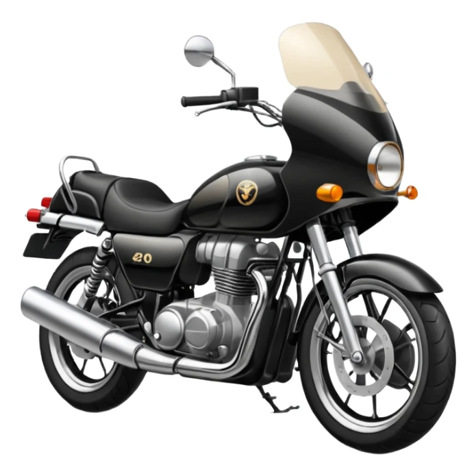"Draw a simple everyday street motorcycle with standard design, black seat & neutral color scheme." sticker