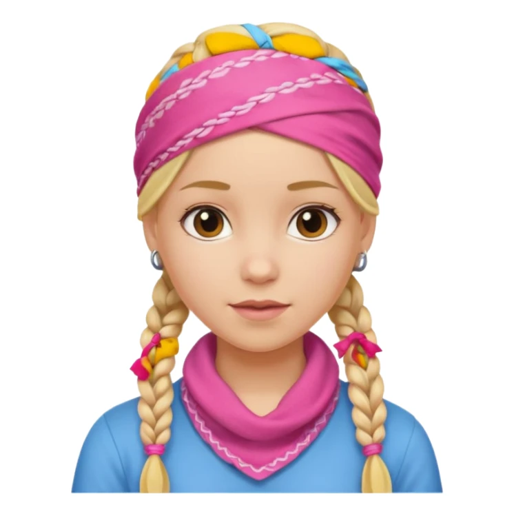blonde woman with braids and a pink bandana sticker