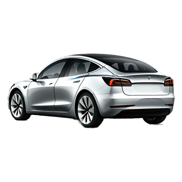 Emoji of Tesla model 3 in silver sticker