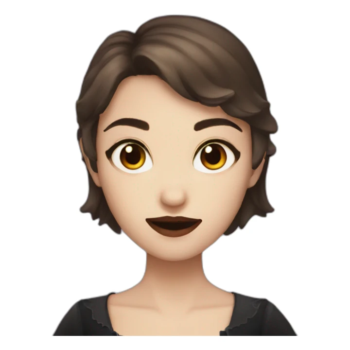 vampire girl with short brown hair, sparkling eyes sticker