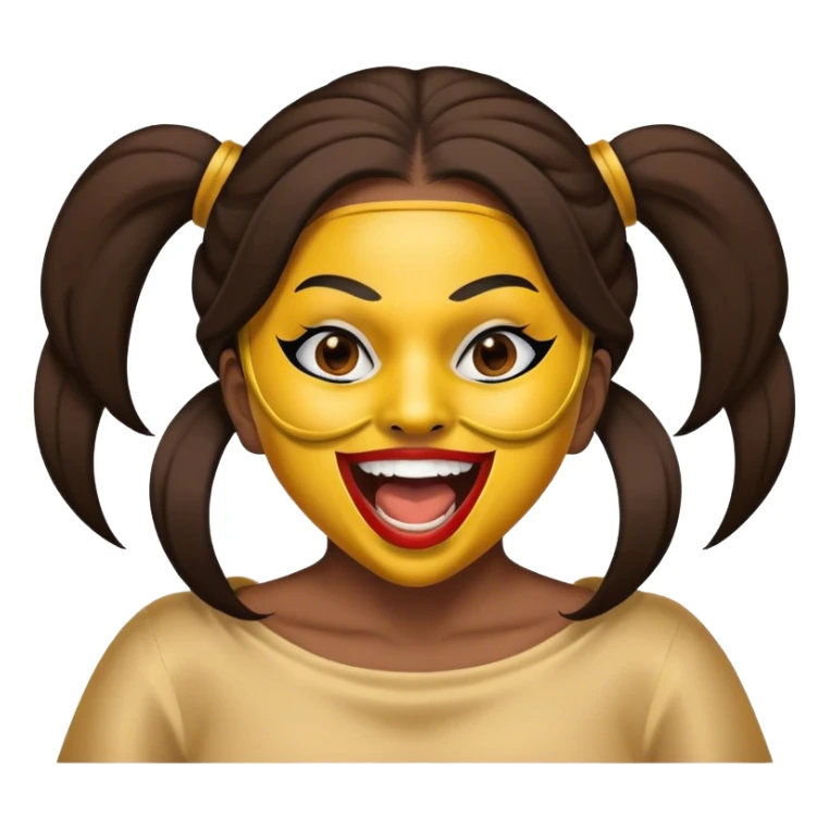 masked brown girl with open mouth sticker