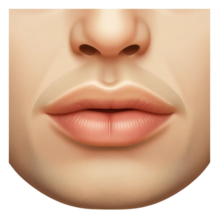 man's lips with short beard, close-up of mouth area between nose and neck sticker