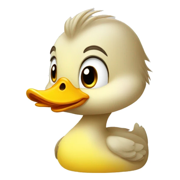 face of a yellow duckling in cartoon style sticker