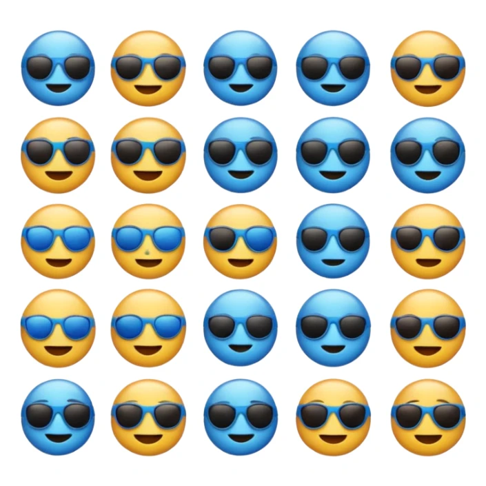 In shades of blue - Emoji Puzzle - Some emojis sticker