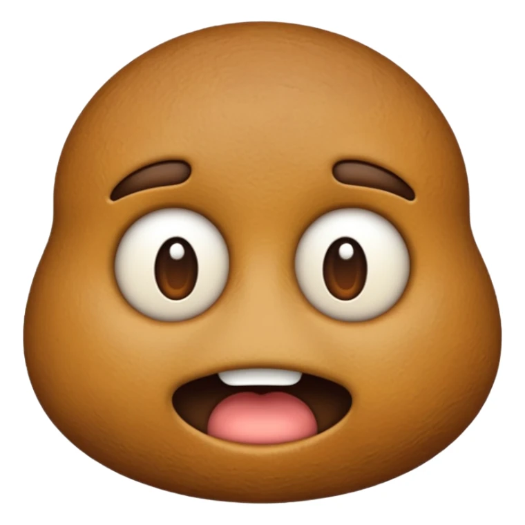 shit emoji with no eyes, nose, mouth sticker