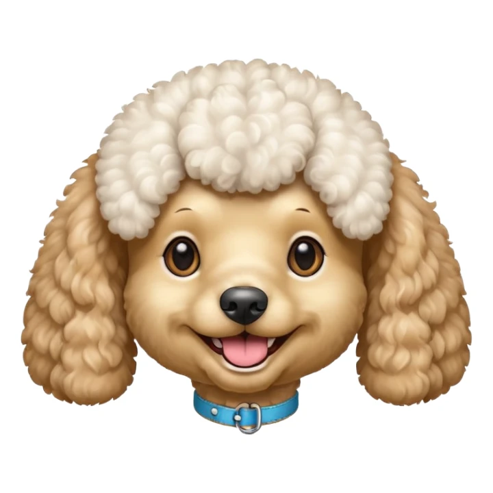 Make me a poodle dog with a smile with brackets  sticker