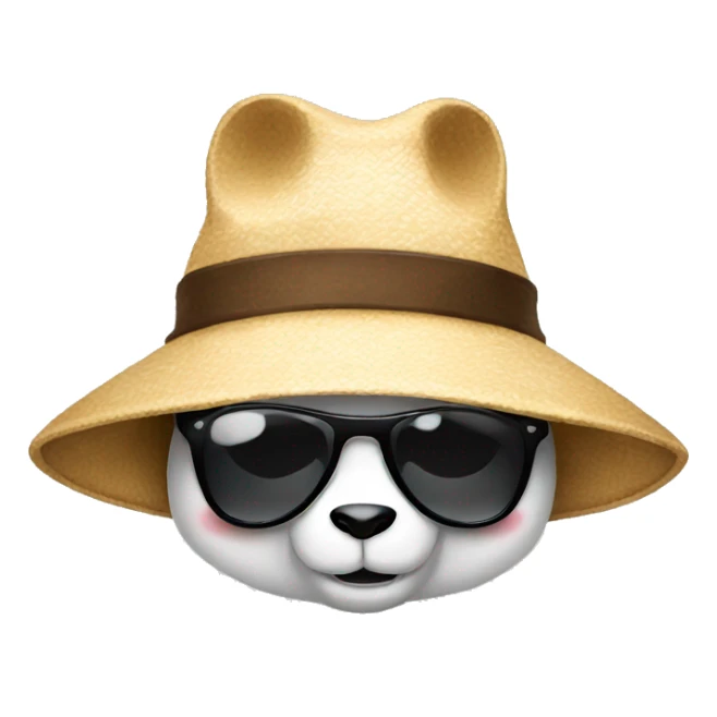 Panda with a sun hat and sun glasses sticker
