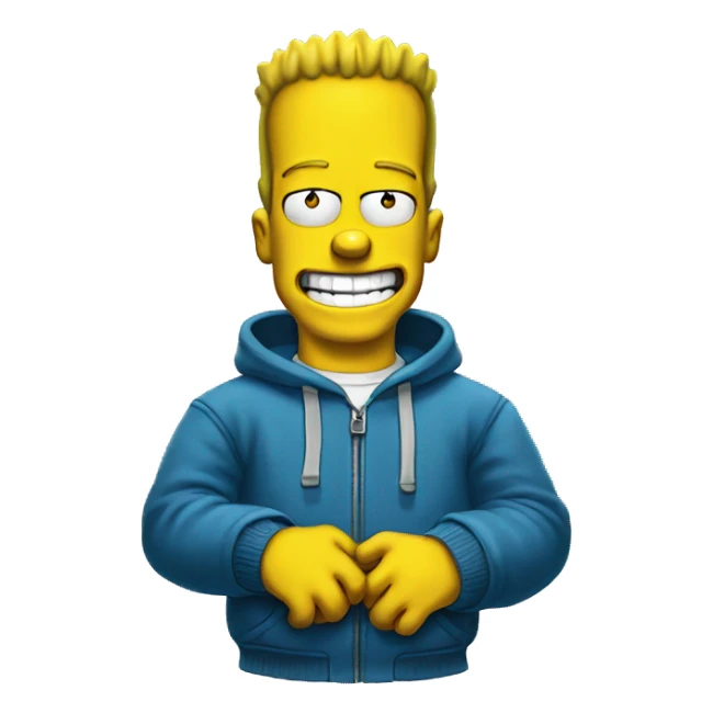 bart simpsons as a kid from the tv series "the simpsons" smiling sticker