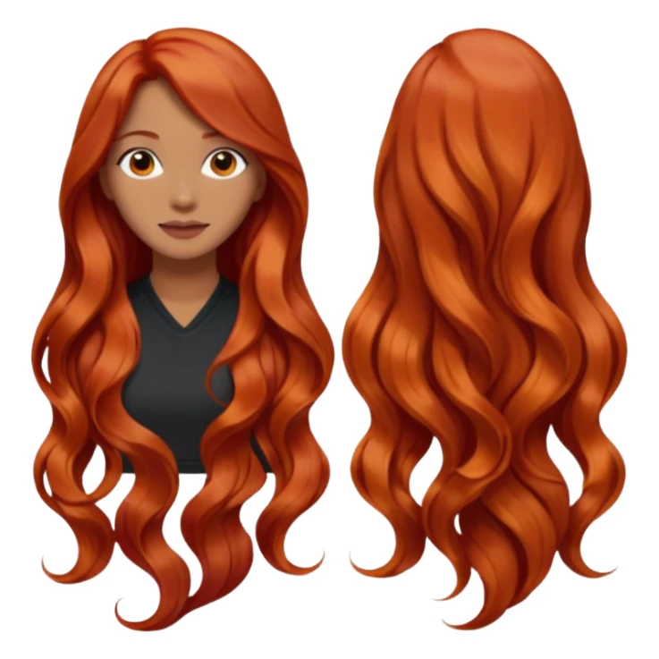 back view of long red hair sticker