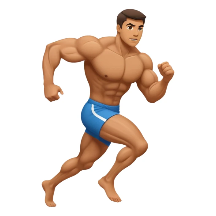a muscular man running from his wife sticker