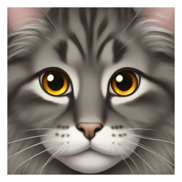 Norwegian Forest cat with brown eyes and dark grey fur sticker