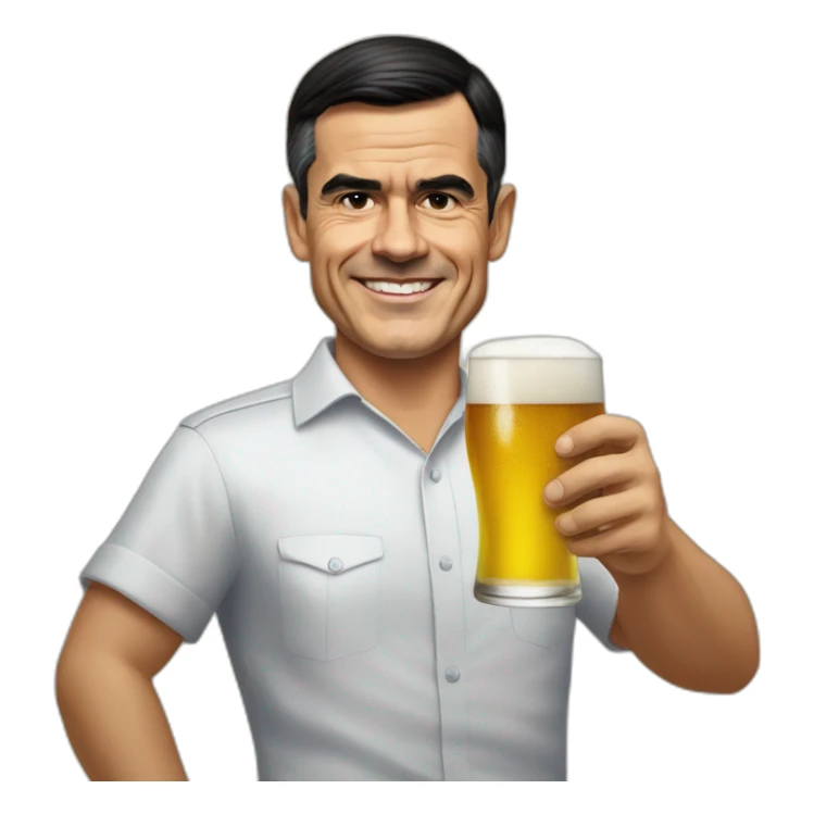 Pedro Sánchez en región de Murcia con cerveza  sticker